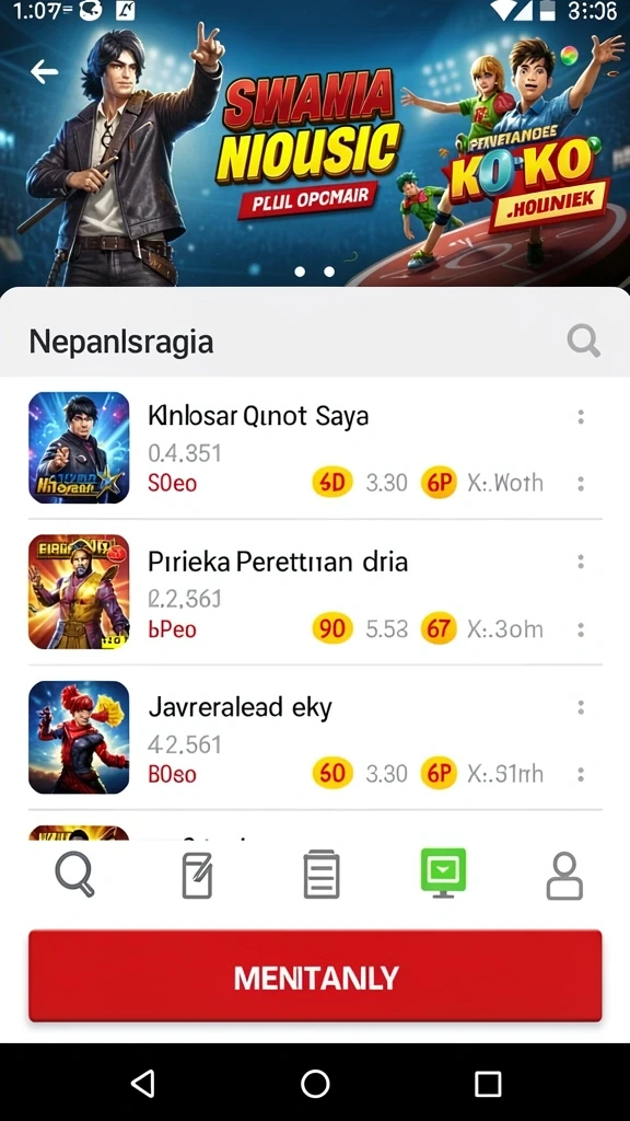 rajawali55 - Berbagai pilihan permainan yang dapat dipilih.